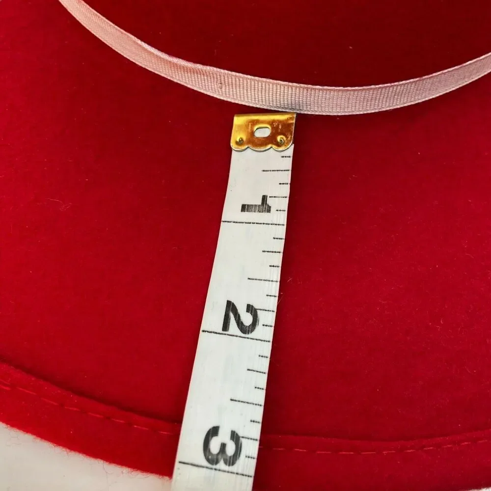 Cowgirl Hat Vintage Rockmount Ranchwear Womens Red Fitted Wide Brim Size 6 7/8 - Picture 11 of 16